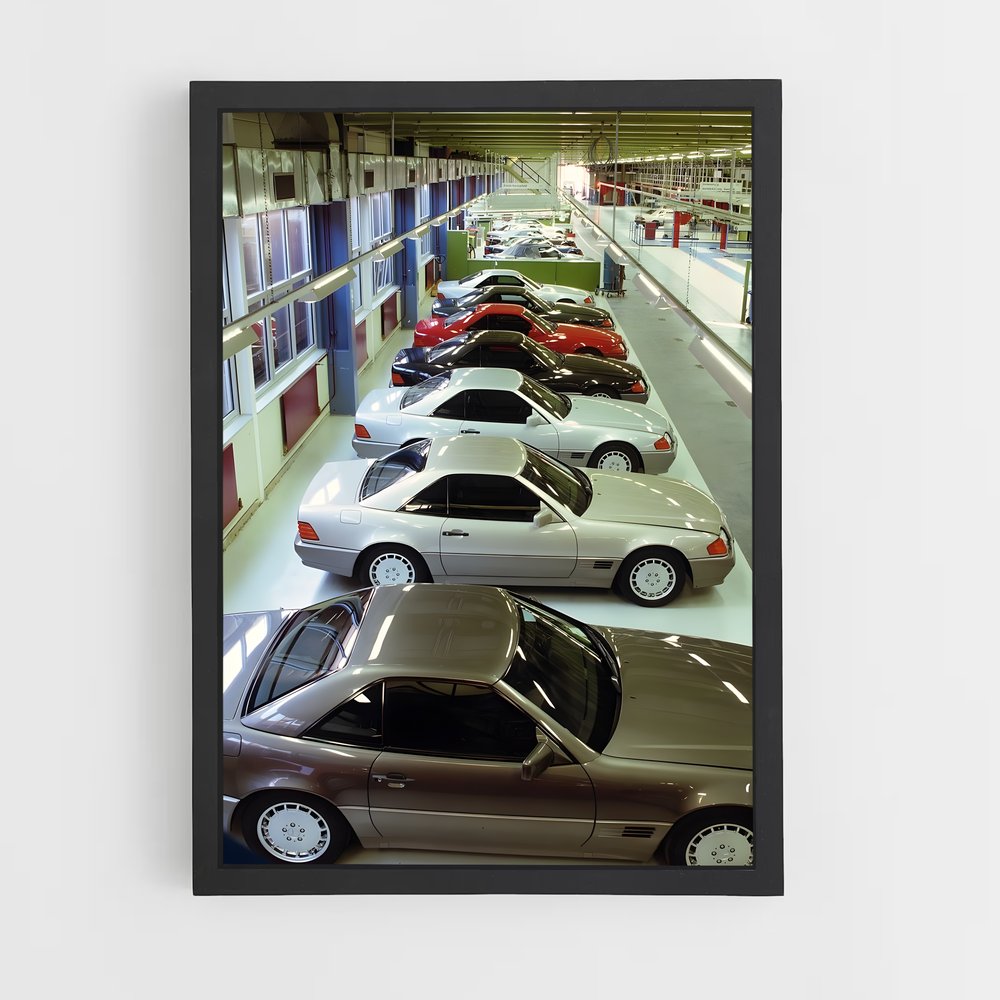 Poster R129 en Garage – affiche Mercedes (vue 2)